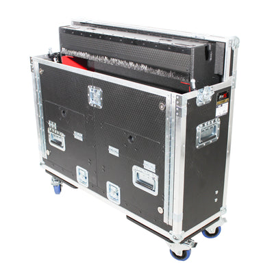 ProX Yamaha TF5 Flip-Ready Hydraulic Console Easy Retracting Lifting Flight Case and wheels incl Laptop Monitor Arm