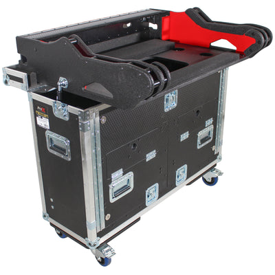 ProX ChamSys MagicQ MQ250 Flip-Ready Hydraulic Console Easy Retracting Lifting Flight Case with wheels