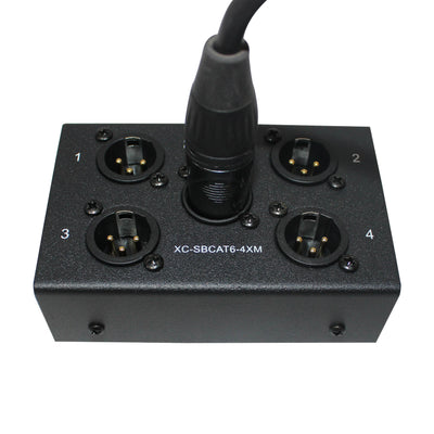 ProX 4 Channel XLR-M CAT6 Audio/DMX Portable Snake Box