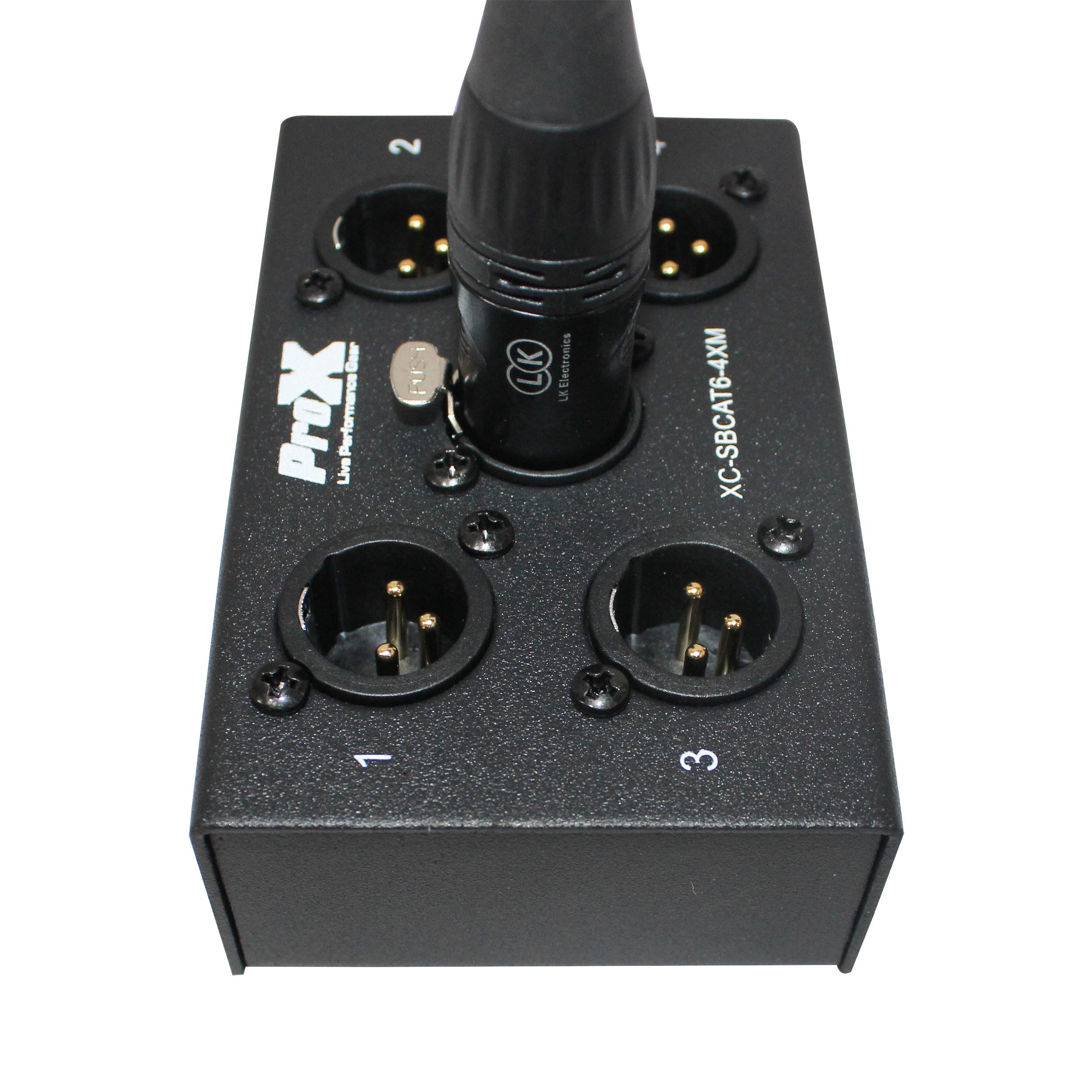 ProX 4 Channel XLR-M CAT6 Audio/DMX Portable Snake Box