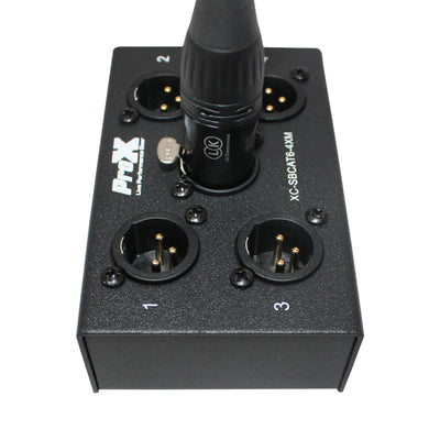 ProX 4 Channel XLR-M CAT6 Audio/DMX Portable Snake Box
