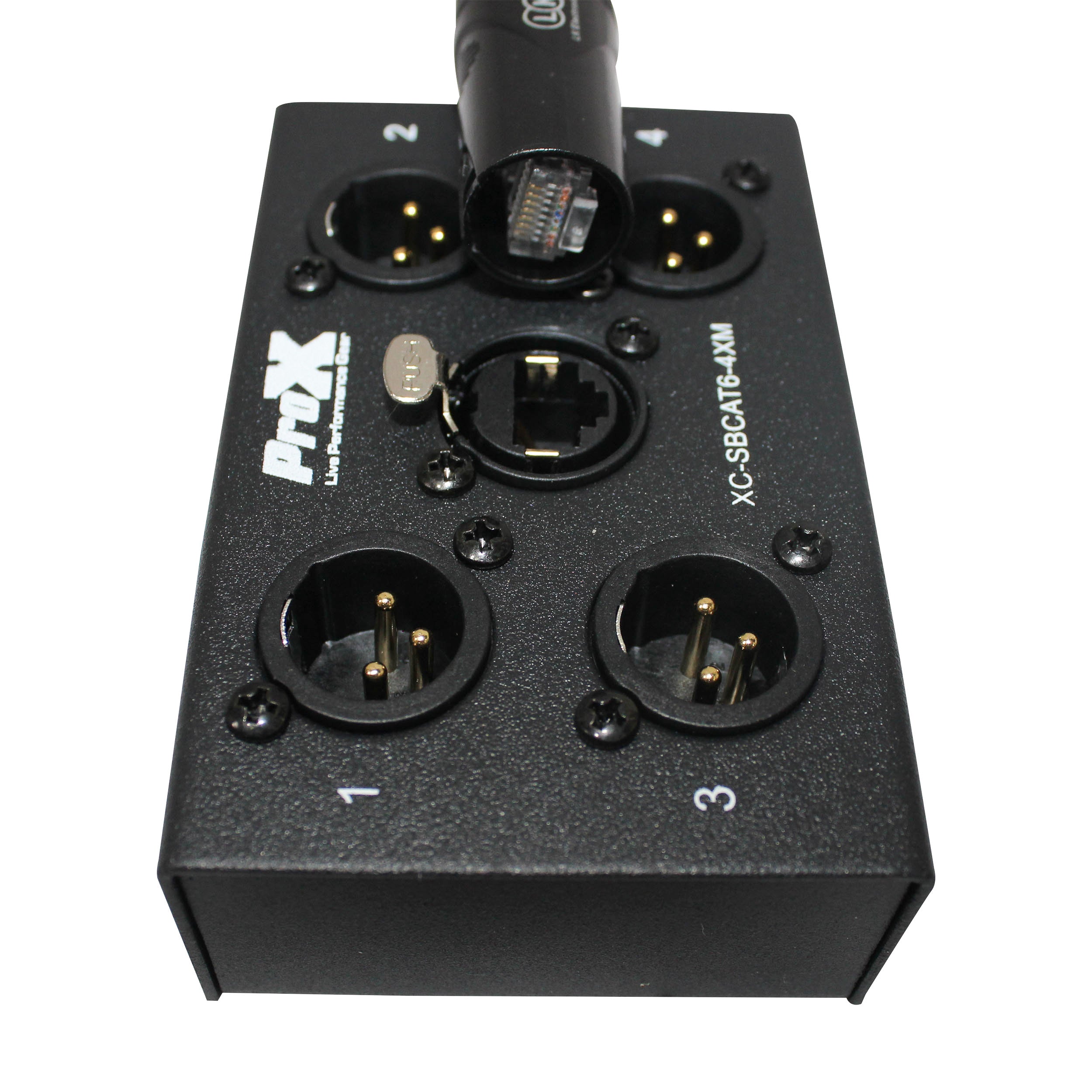 ProX 4 Channel XLR-M CAT6 Audio/DMX Portable Snake Box
