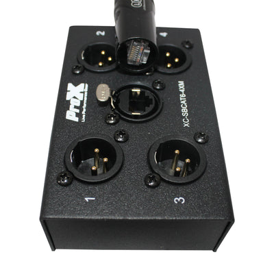 ProX 4 Channel XLR-M CAT6 Audio/DMX Portable Snake Box