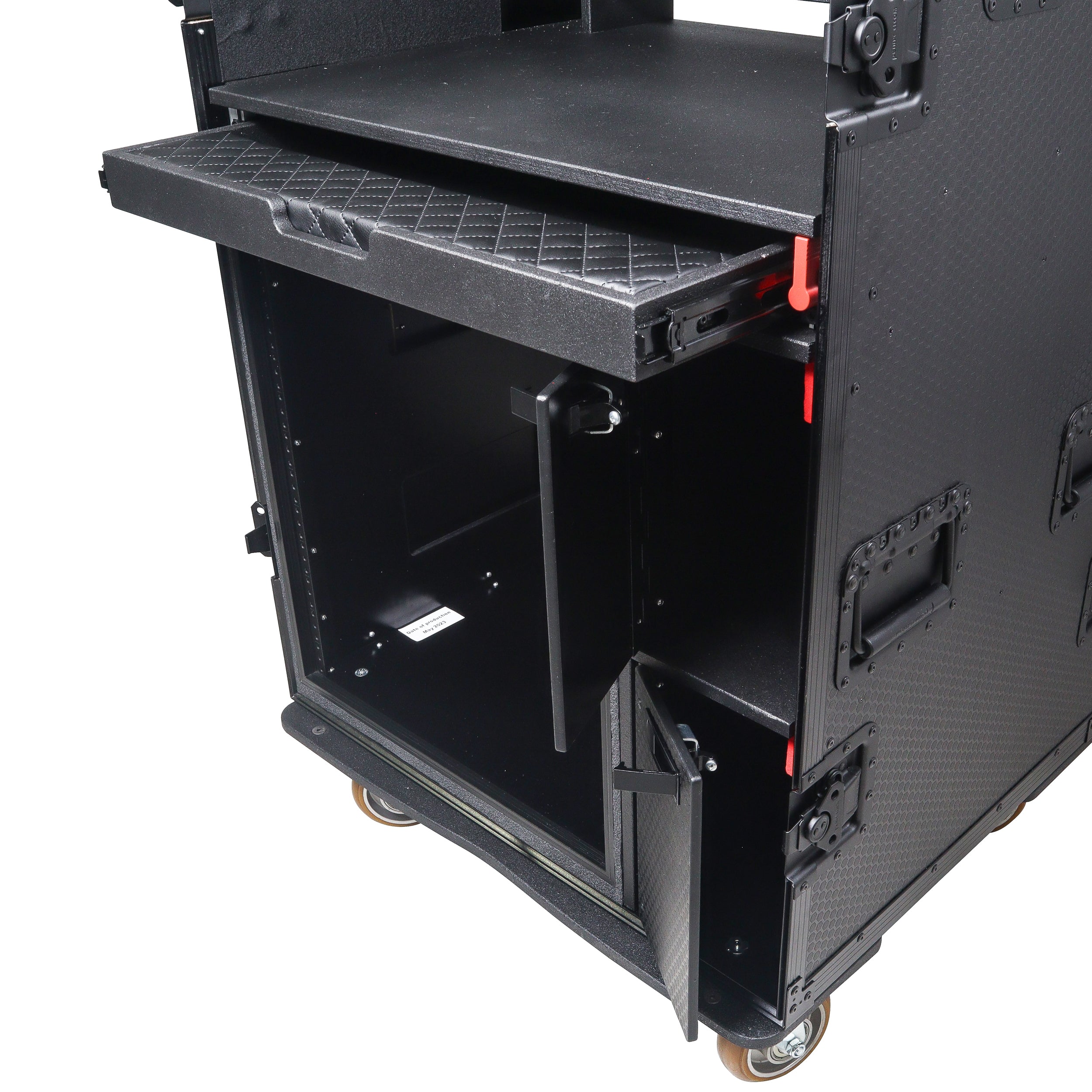 ProX Mobile AV Broadcasting Streaming Recording Studio Workstation Case with 4U Top 12U Bottom Black Finish