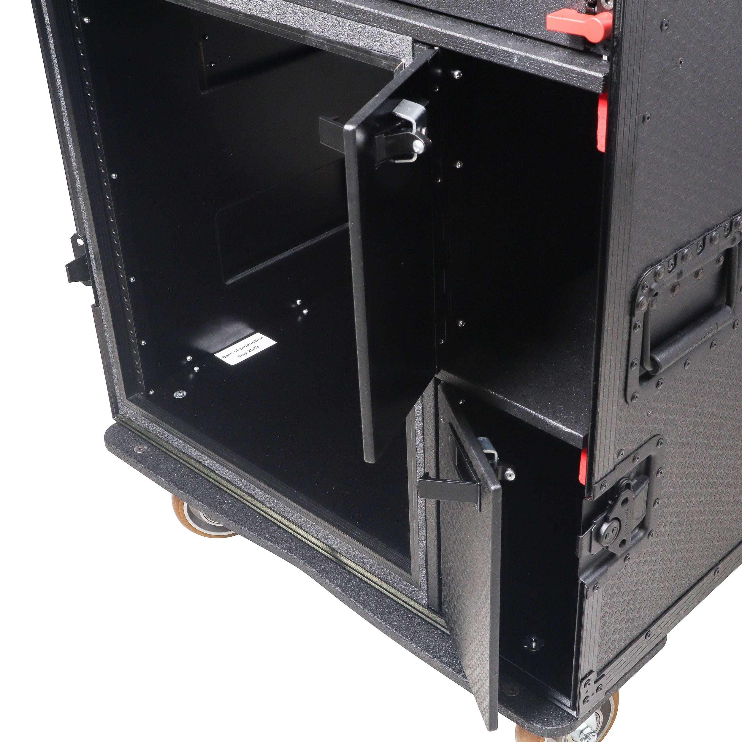 ProX Mobile AV Broadcasting Streaming Recording Studio Workstation Case with 4U Top 12U Bottom Black Finish