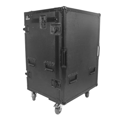 ProX Mobile AV Broadcasting Streaming Recording Studio Workstation Case with 4U Top 12U Bottom Black Finish