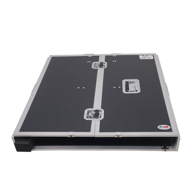ProX Transformer Flight Case Style Folding DJ Table and Workstation with Smooth Rolling Wheels