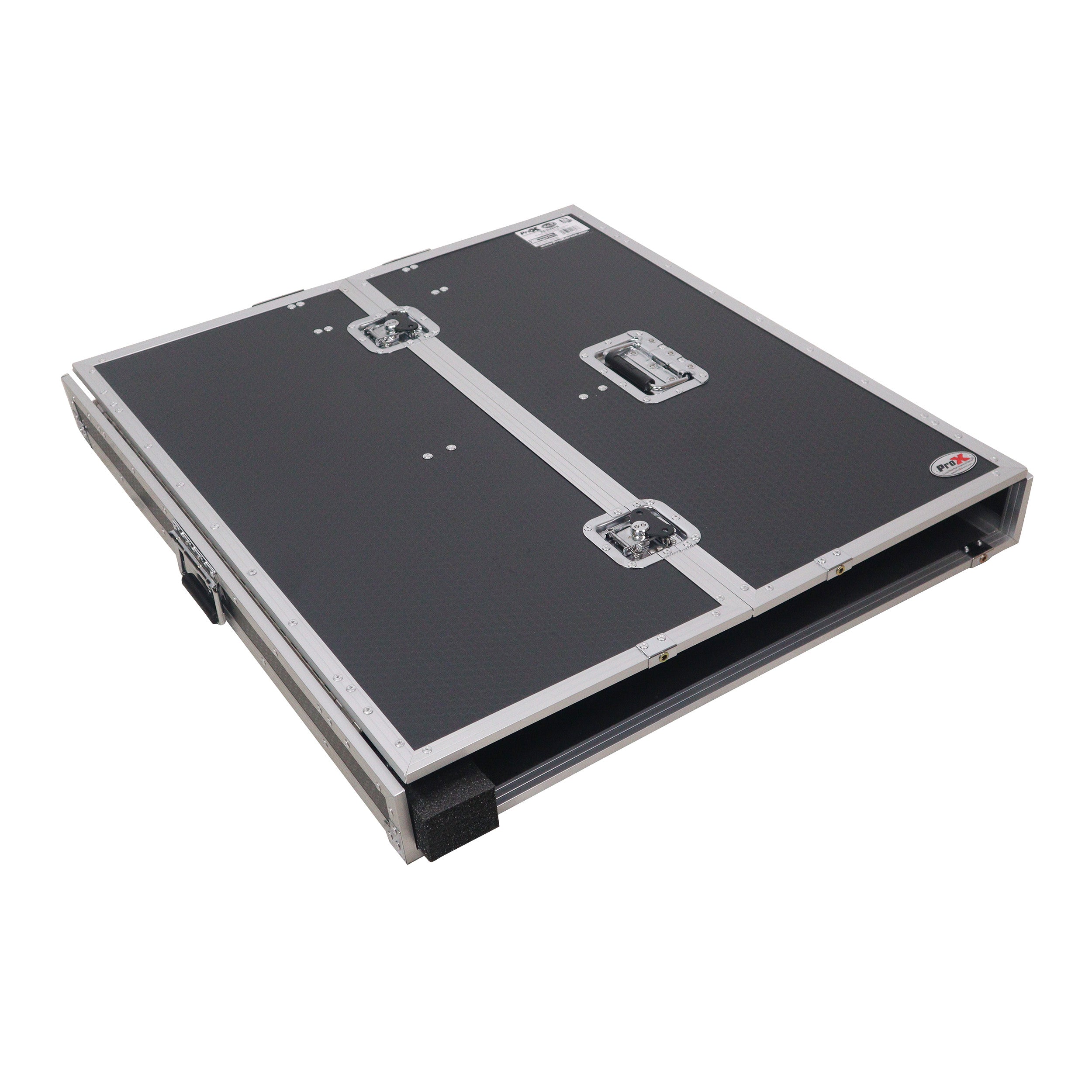 ProX Transformer Flight Case Style Folding DJ Table and Workstation with Smooth Rolling Wheels