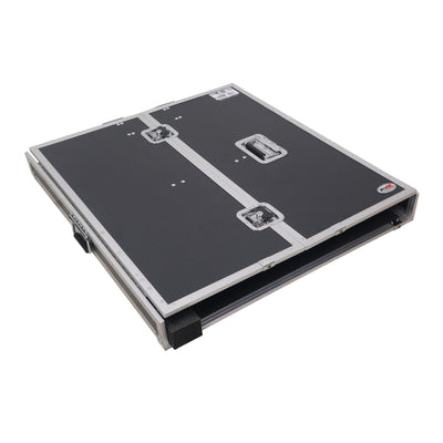 ProX Transformer Flight Case Style Folding DJ Table and Workstation with Smooth Rolling Wheels