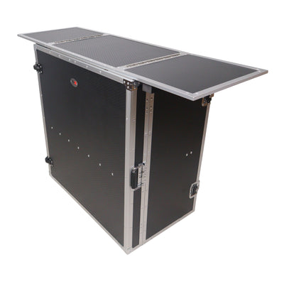 ProX Transformer Flight Case Style Folding DJ Table and Workstation with Smooth Rolling Wheels