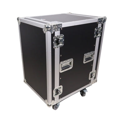 ProX 16U Vertical Amp Rack Mount Flight Case with Caster Wheels