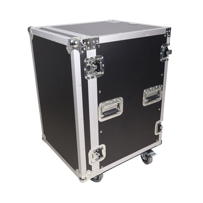 ProX 16U Vertical Amp Rack Mount Flight Case with Caster Wheels