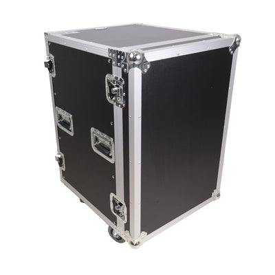 ProX 16U Vertical Amp Rack Mount Flight Case with Caster Wheels