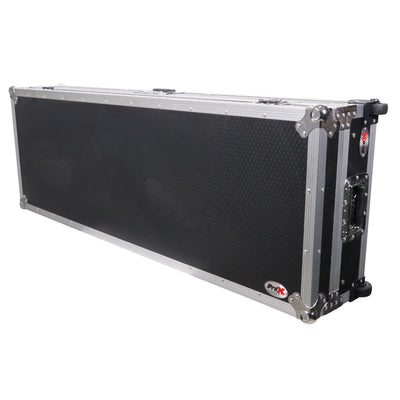 ProX DJ Coffin Flight Case for (2) 1200 Style Turntables 10-inch 12-inch Mixers with Sliding Laptop Shelf and