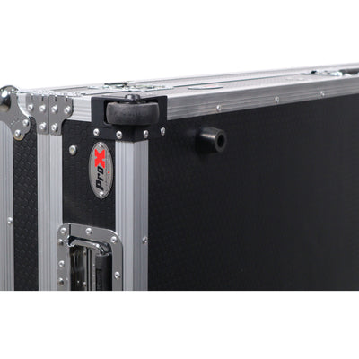 ProX DJ Coffin Flight Case for (2) 1200 Style Turntables 10-inch 12-inch Mixers with Sliding Laptop Shelf and