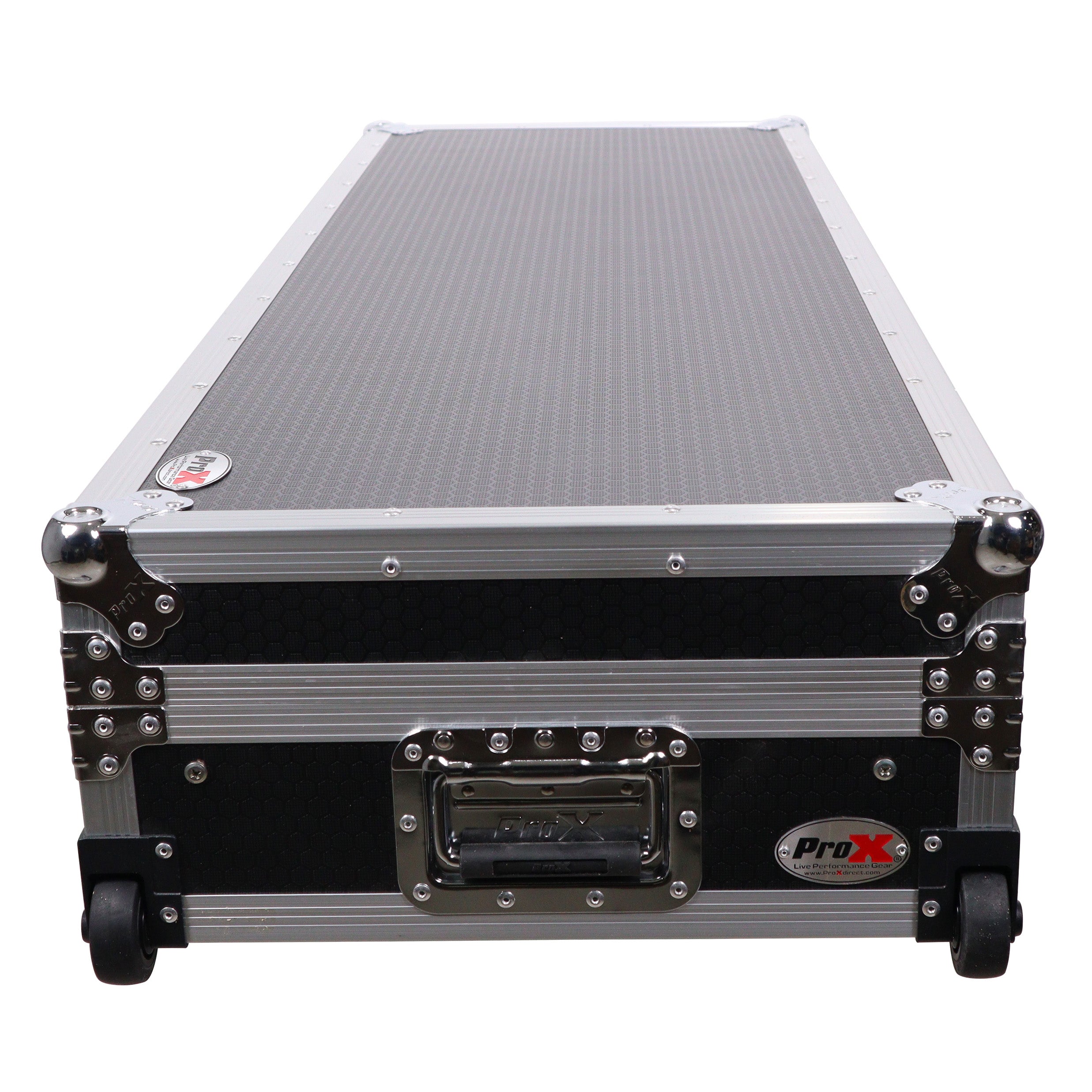 ProX DJ Coffin Flight Case for (2) 1200 Style Turntables 10-inch 12-inch Mixers with Sliding Laptop Shelf and