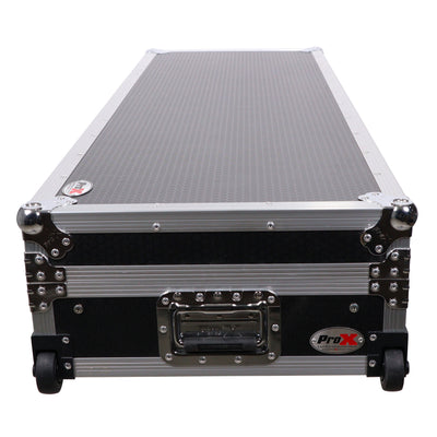 ProX DJ Coffin Flight Case for (2) 1200 Style Turntables 10-inch 12-inch Mixers with Sliding Laptop Shelf and