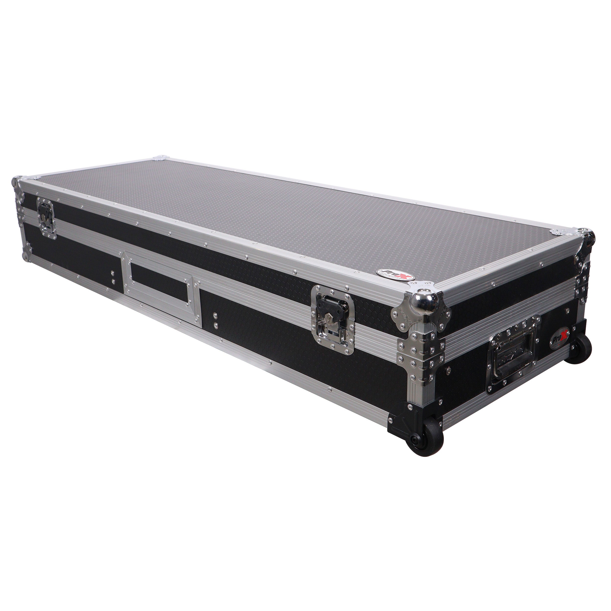 ProX DJ Coffin Flight Case for (2) 1200 Style Turntables 10-inch 12-inch Mixers with Sliding Laptop Shelf and