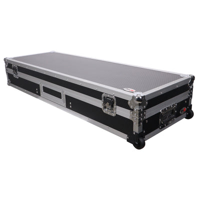 ProX DJ Coffin Flight Case for (2) 1200 Style Turntables 10-inch 12-inch Mixers with Sliding Laptop Shelf and