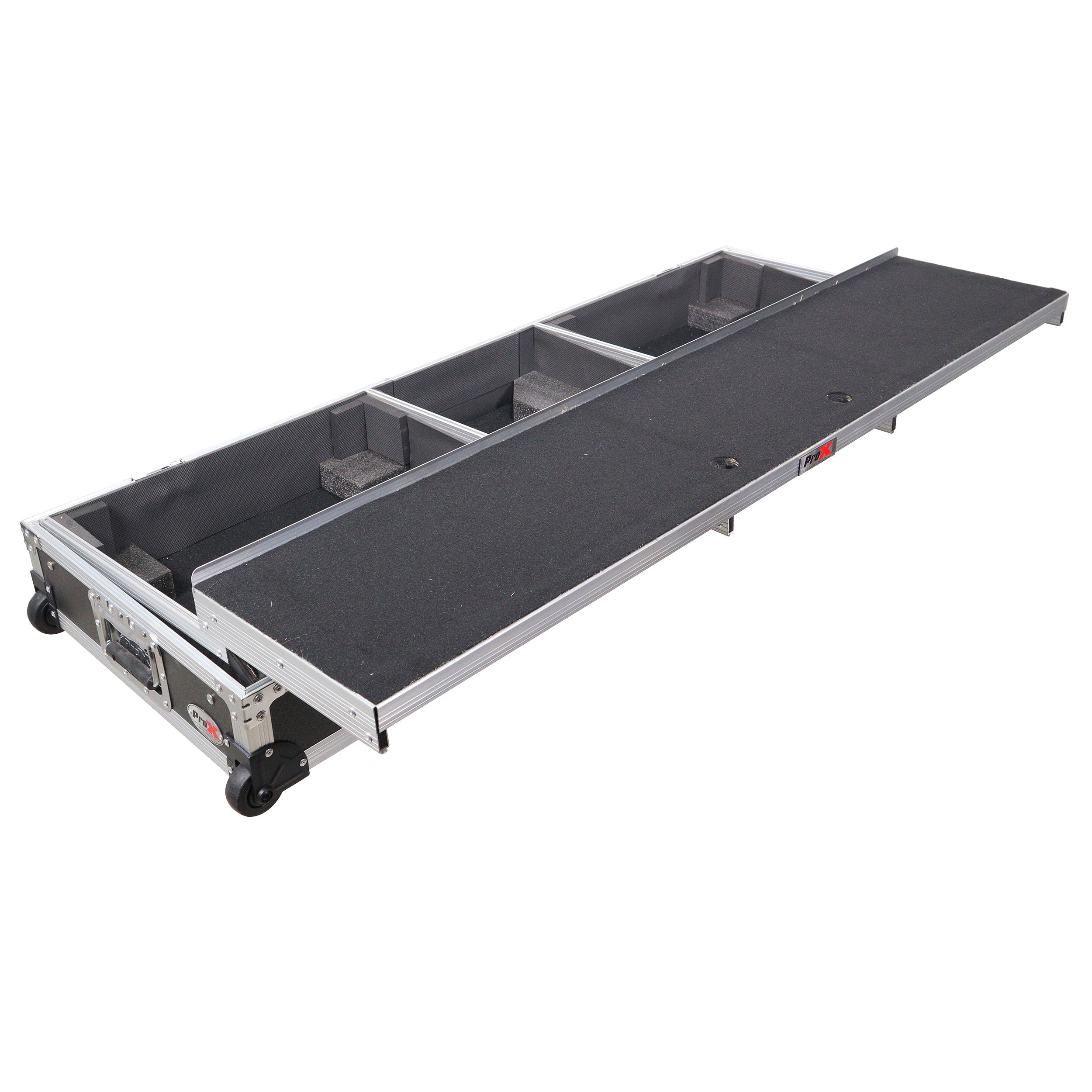 ProX DJ Coffin Flight Case for (2) 1200 Style Turntables 10-inch 12-inch Mixers with Sliding Laptop Shelf and