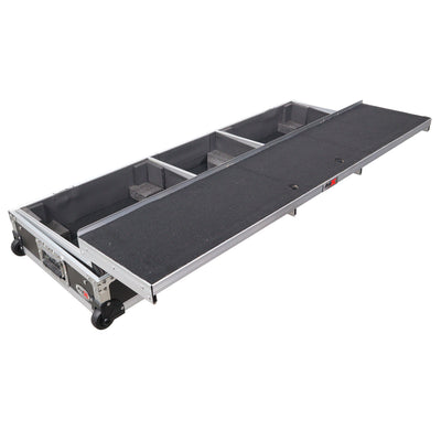 ProX DJ Coffin Flight Case for (2) 1200 Style Turntables 10-inch 12-inch Mixers with Sliding Laptop Shelf and