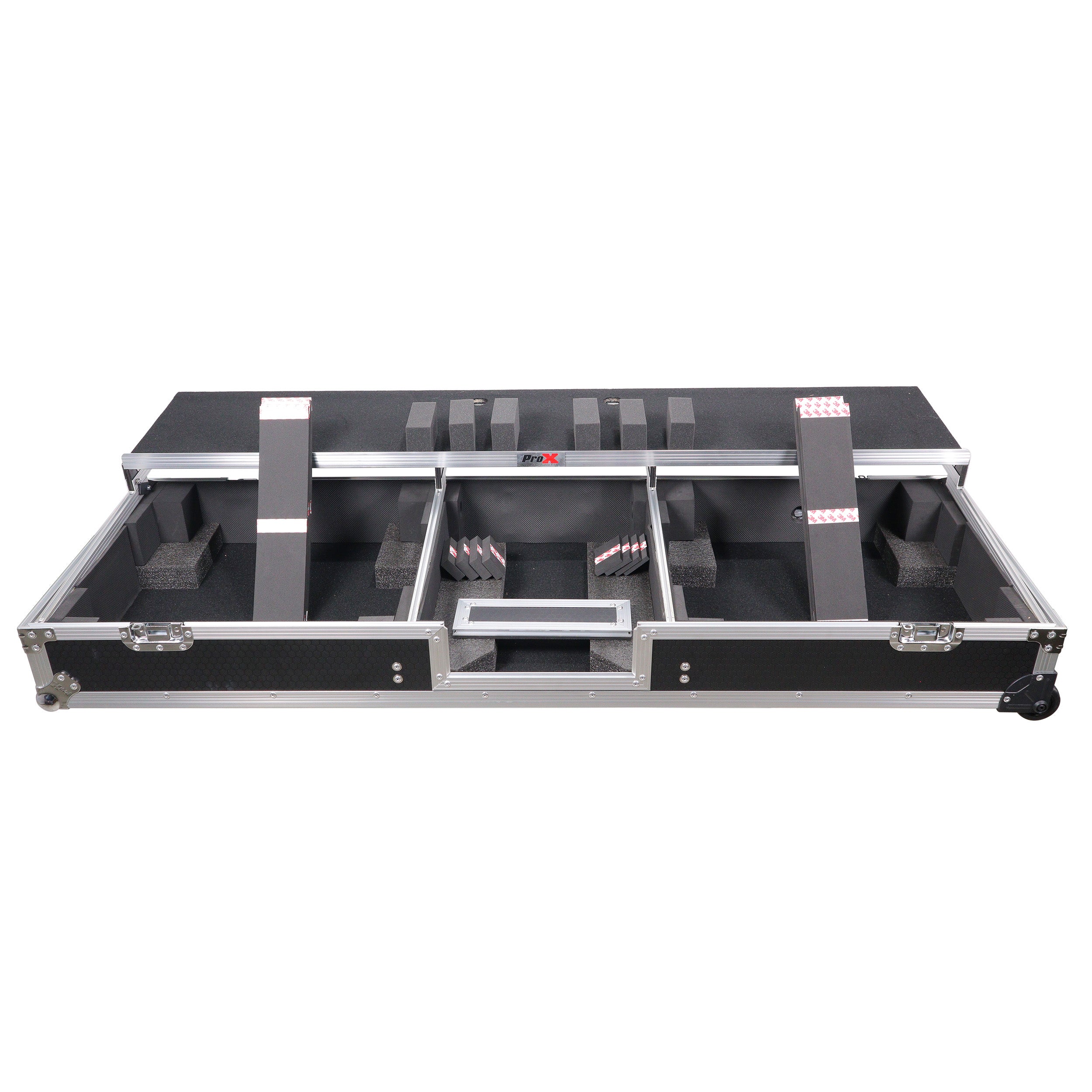 ProX DJ Coffin Flight Case for (2) 1200 Style Turntables 10-inch 12-inch Mixers with Sliding Laptop Shelf and