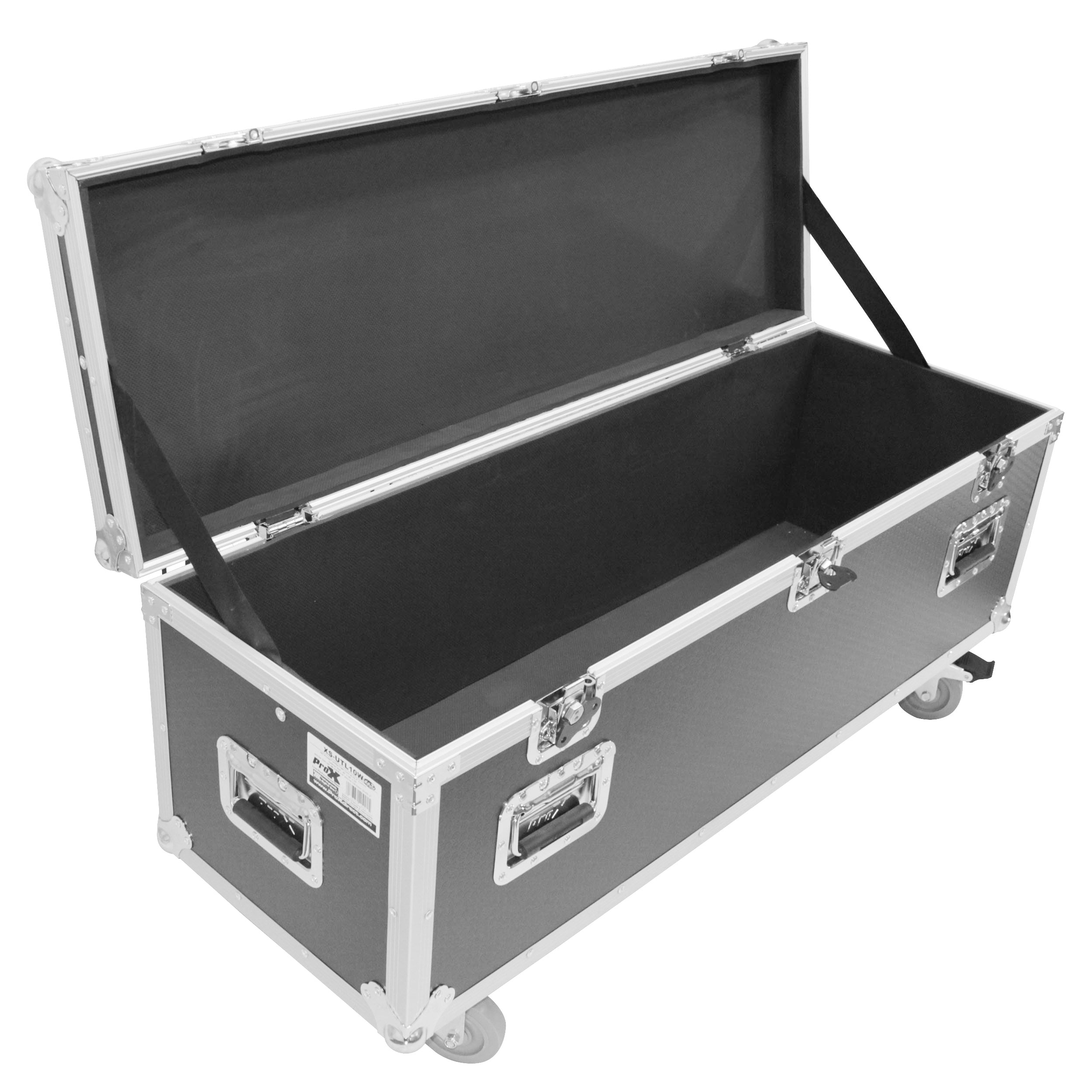 ProX ATA Utility Flight Travel Heavy-Duty Storage Road Case with 4" in casters – 47.5"x16"x16" Exterior
