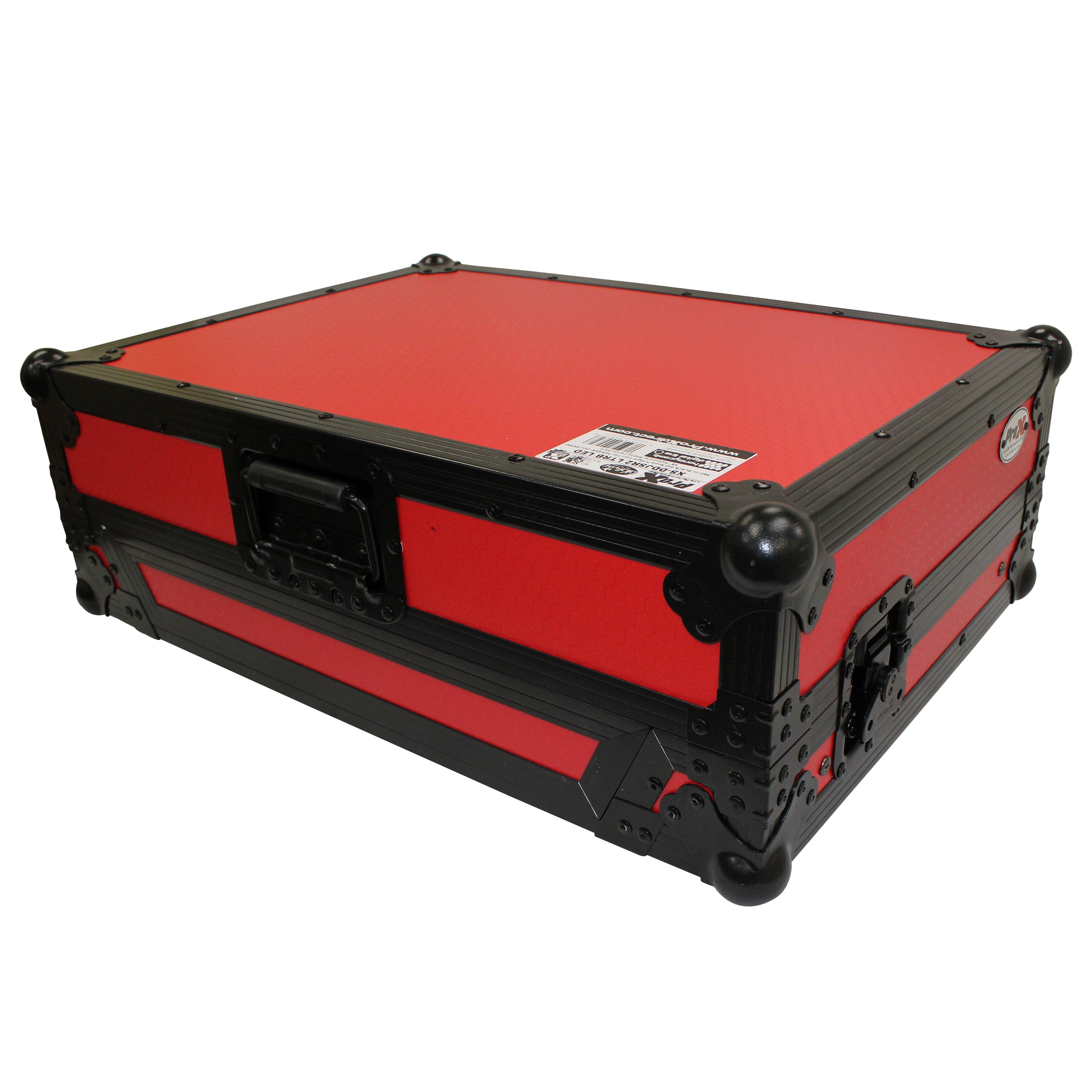 ProX ATA Flight Case For Pioneer DDJ-SR2 DJ Controller with Laptop Shelf and LED - Black Red