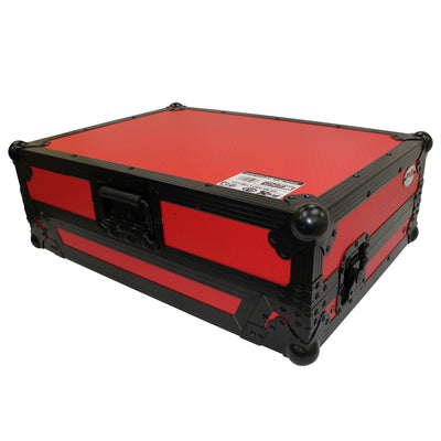 ProX ATA Flight Case For Pioneer DDJ-SR2 DJ Controller with Laptop Shelf and LED - Black Red