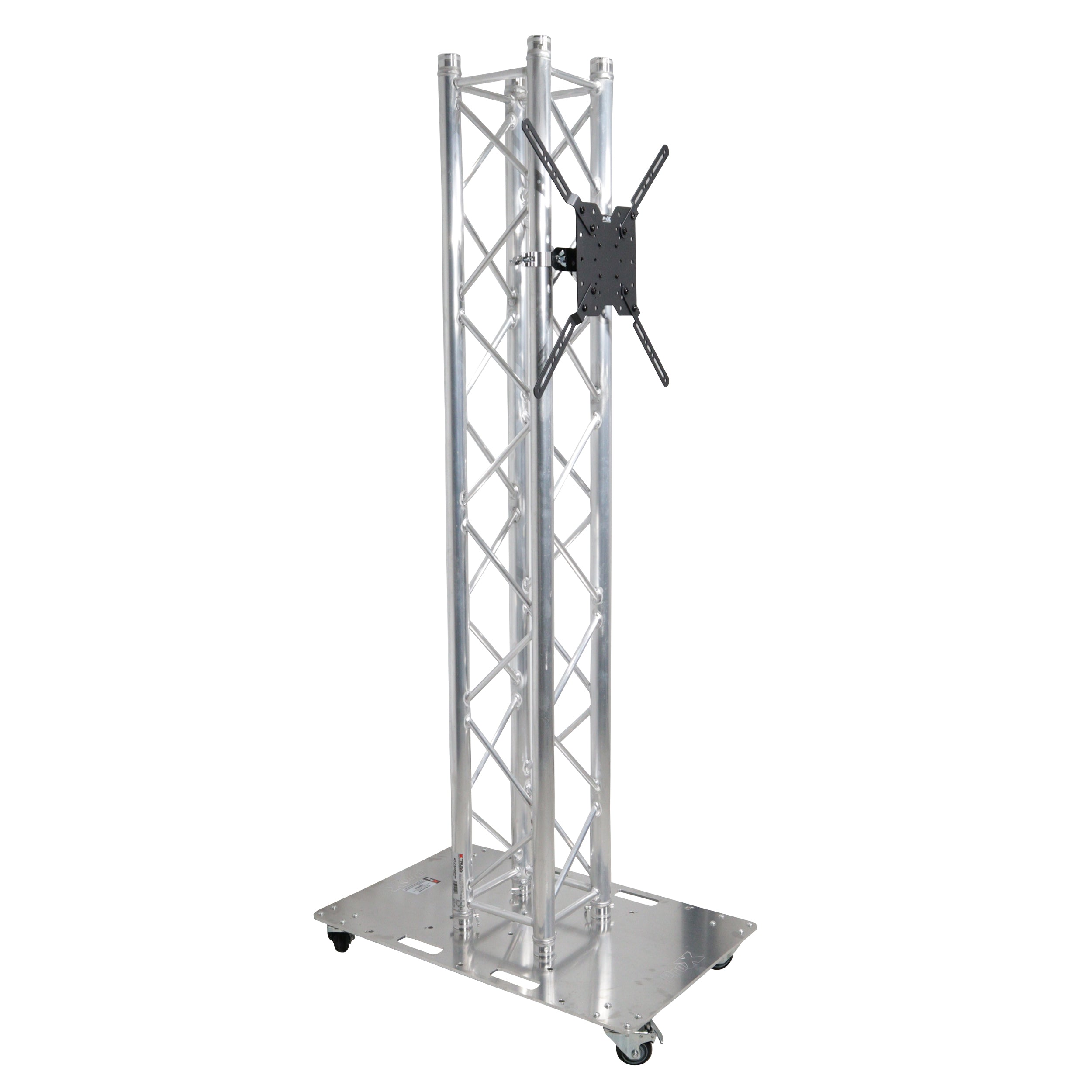 ProX Totem Package - 2 meter 6.56 Ft with 24x30" Base Plate on wheels and TV Braket hold up to 80" TV