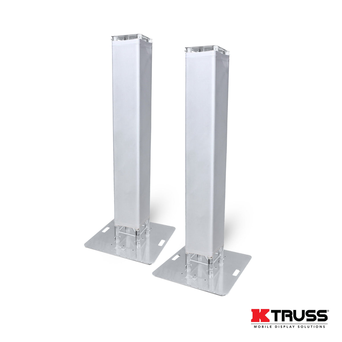 ProX KT-SQ328TOTEMTCX2 - K-Truss 3.28 Lightweight Square Truss Totem Full Package Includes White Scrim, Top Plate and Base Plate