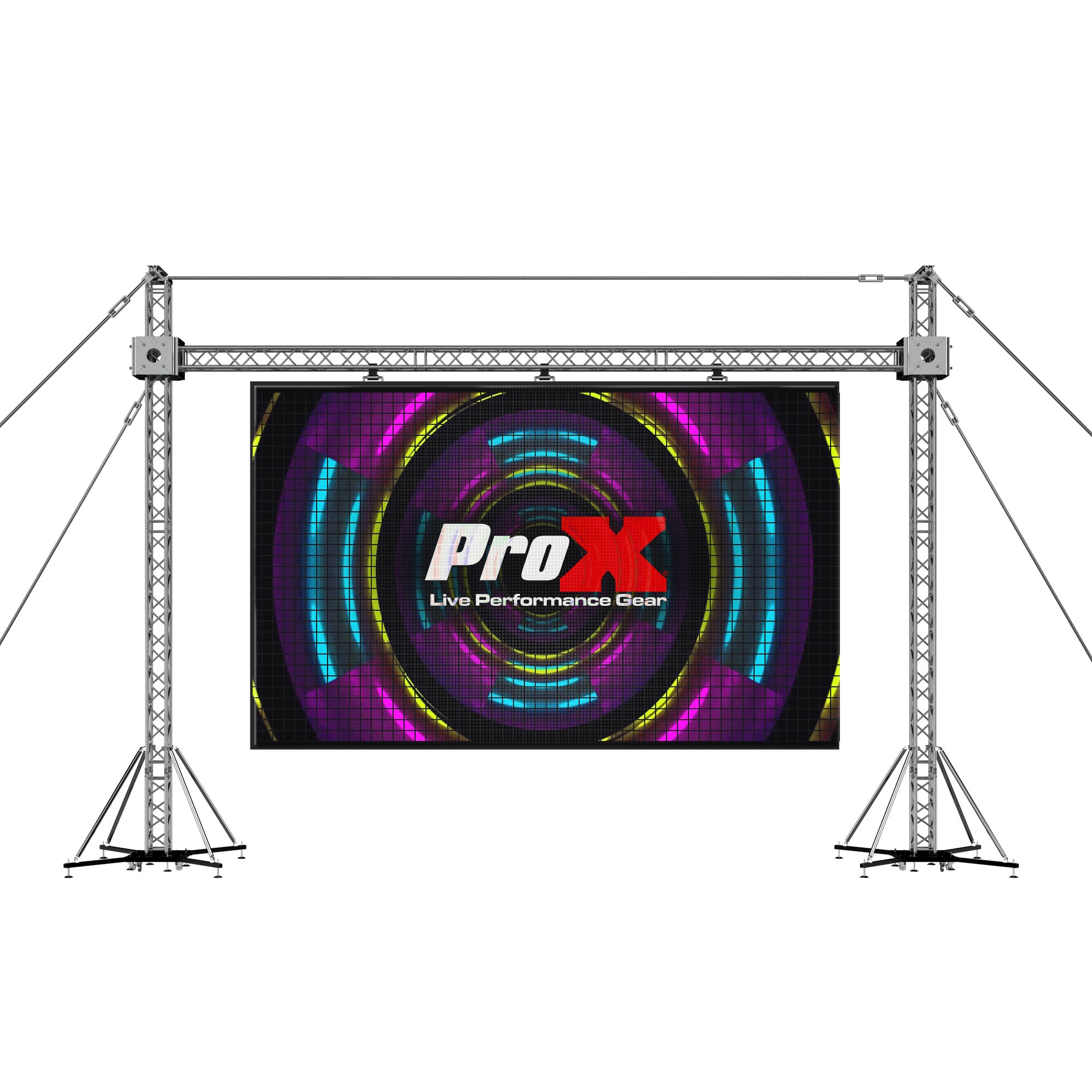 ProX LED Screen Display Panel Video Fly Wall Truss Ground Support System 30'W x 23'H with Hoist
