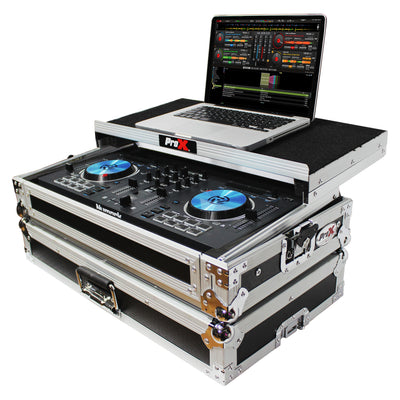 ProX Flight Case for Numark MixTrack 3 Pro 3 and Platinum Digital Controller W-Laptop Shelf