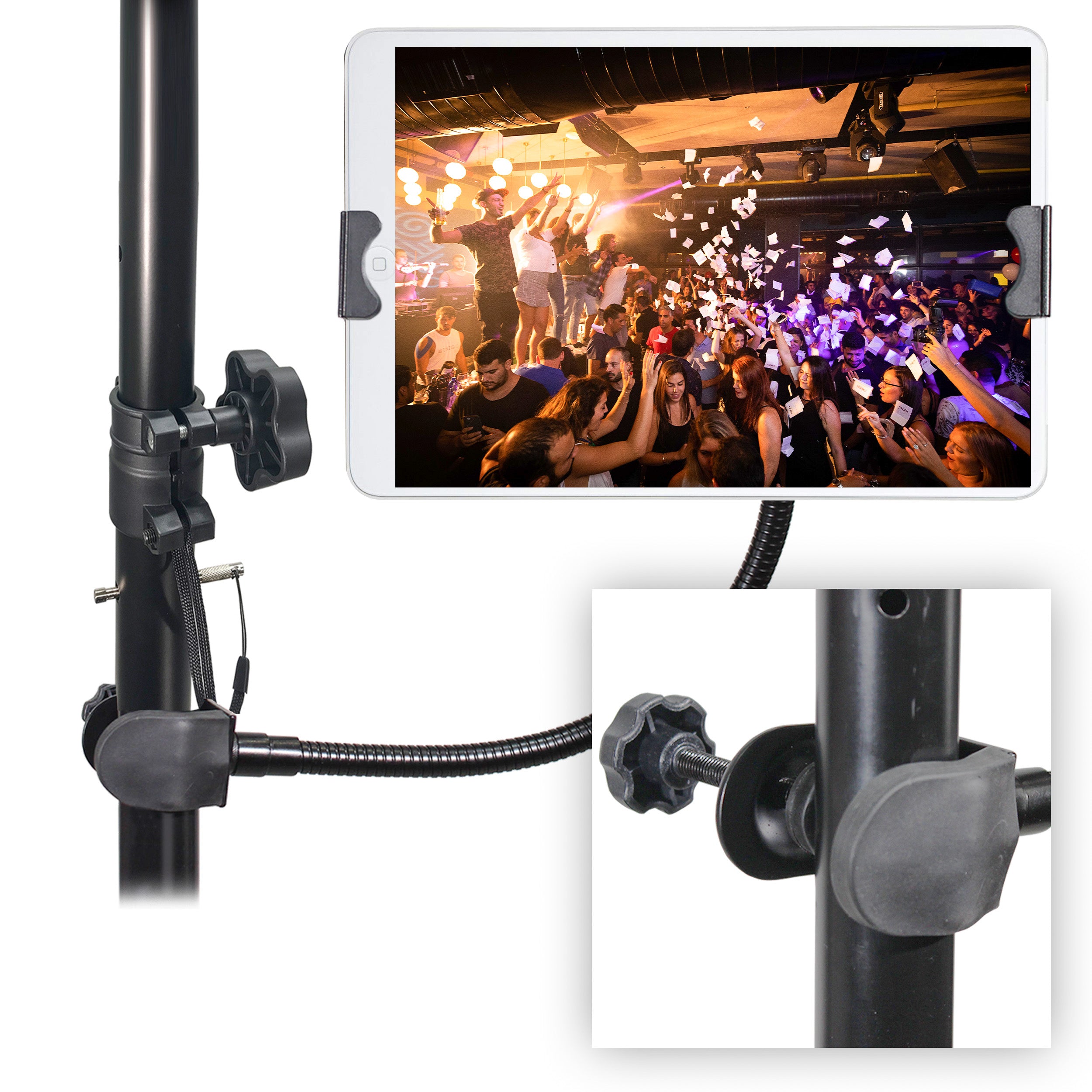 ProX Mobi Buddy Hands Free Tablet Mobile Device Clip Kit DJ Cellphone holder Selfie Stick Table Stand Tripod Clamp and Case