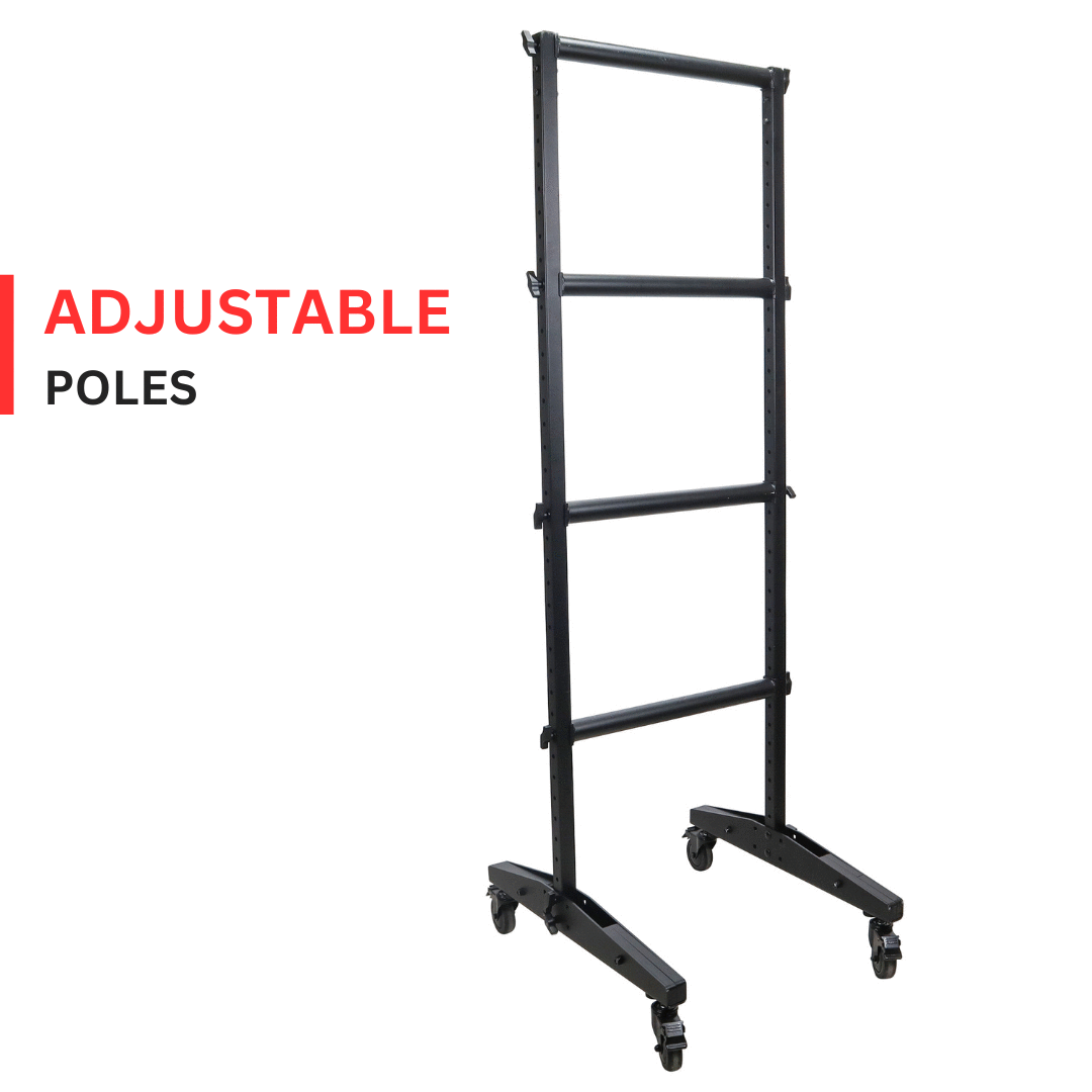 ProX 7FT Lighting Fixture Moving Head U-Grid Module with 4 Adjustable Bars and Casters or Rubber Feet or Down Rigging
