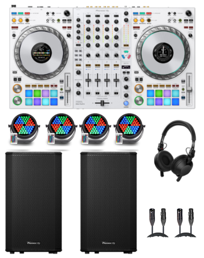 Pioneer DJ DDJ-FLX10-W (White) "Party Rocker" Bundle