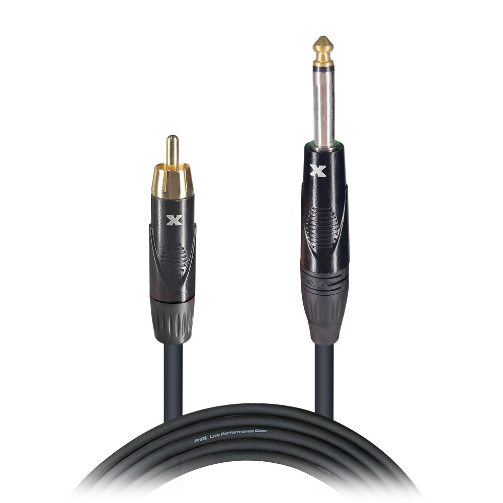 ProX 25 Ft. Unbalanced RCA Male to 1/4" Male High Performance Audio Cable