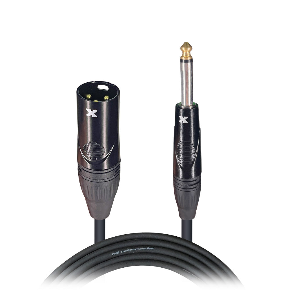 ProX 50 Ft. Unbalanced 1/4" TS-M to XLR3-M High Performance Audio Cable