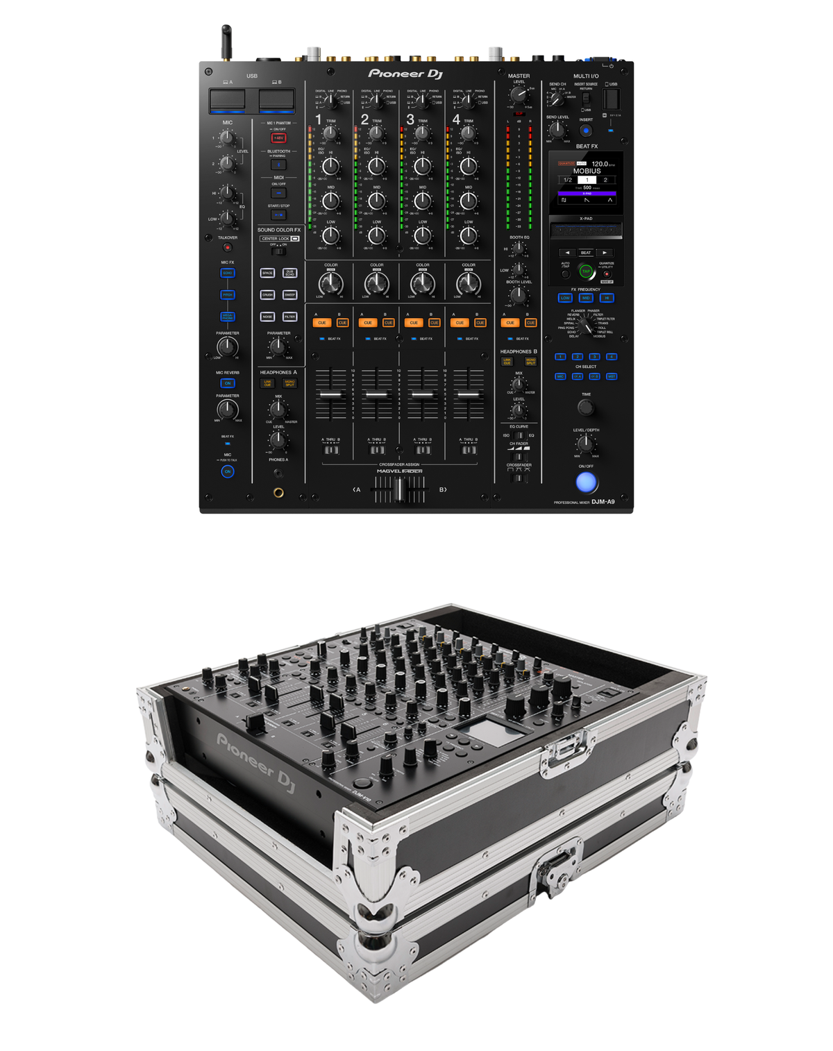 Pioneer DJ DJM-A9 + Magma MGA41025 Case Bundle