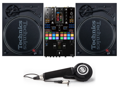 Pioneer DJ DJM-S11 + 2x Technics SL-1200MK7 + Reloop RHP-10 Mono Black Bundle