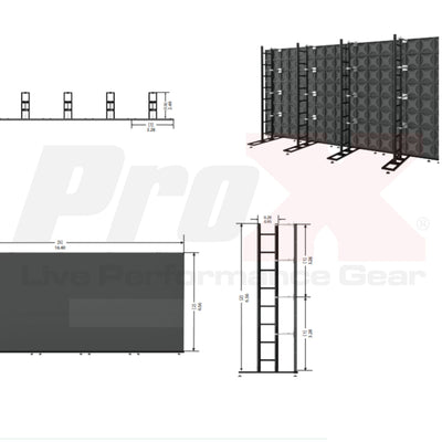 ProX LED Video Display Panel Ground Support System Package 5M/16.40FT Width x 2.0M/6.56FT Height in Black