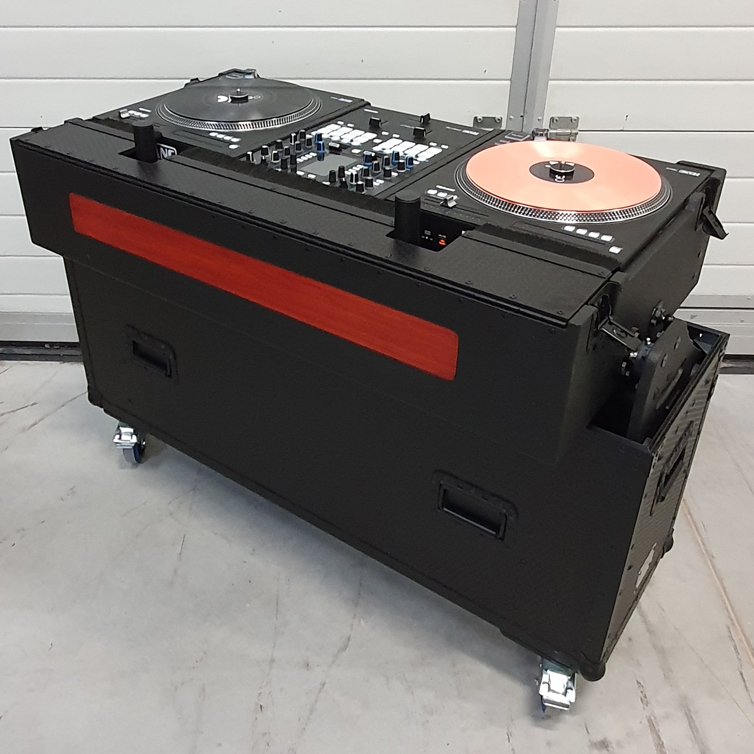 ProX Flip-Ready Easy Retracting Hydraulic Lift Case for RANE Twelve Seventy and Seventy Two MKII Series , with Two Laptop Arms
