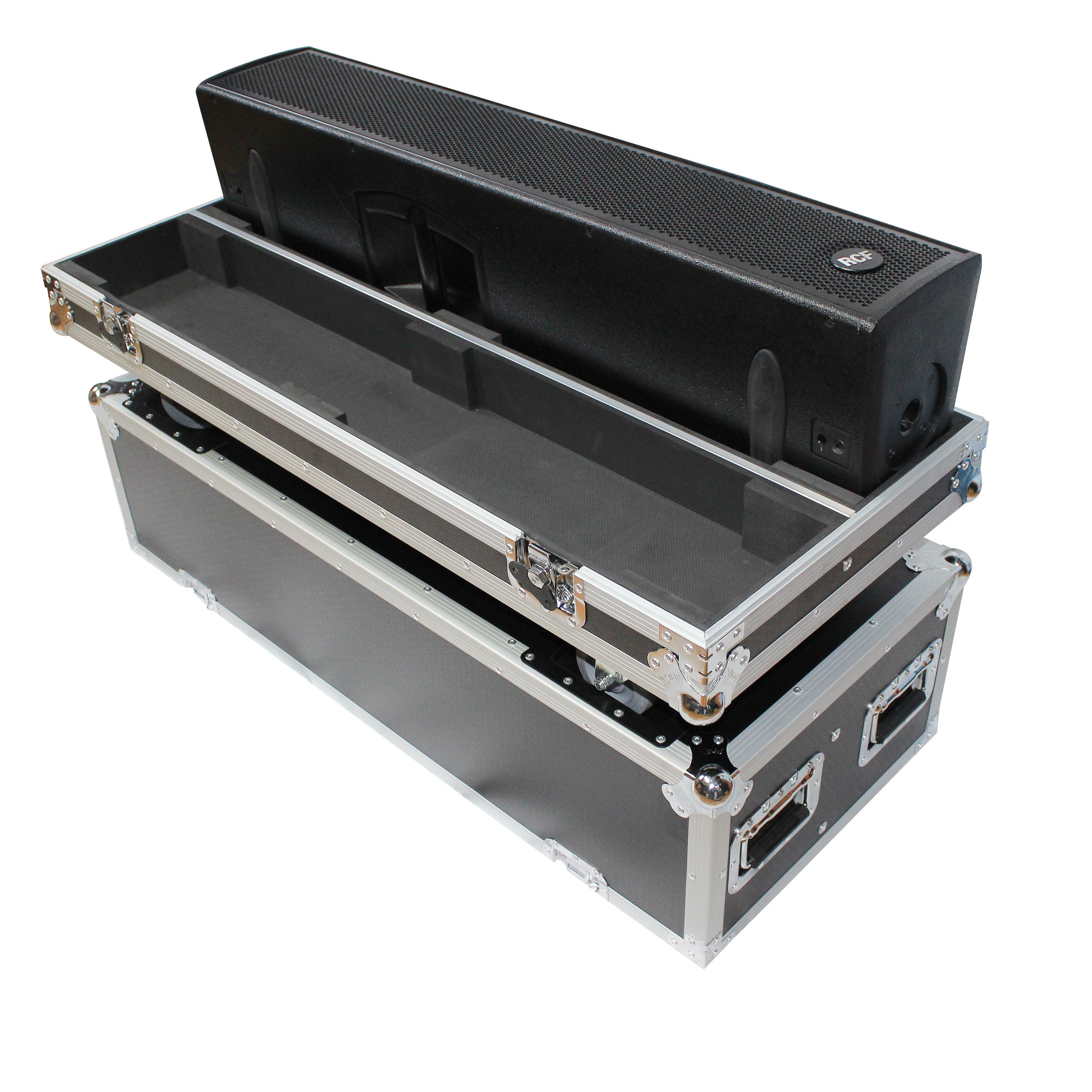 ProX Flight Case for Two RCF NX L24-A MK2 Column Array Speakers W/4 Inch Casters