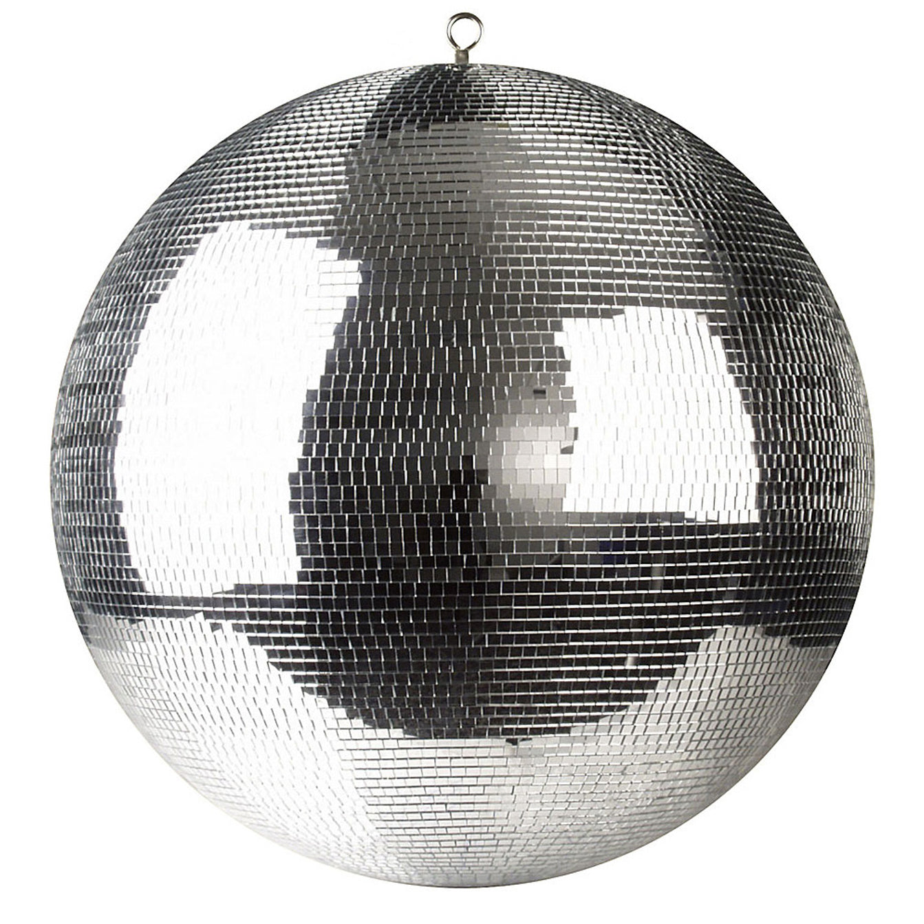 ProX 40" Mirror Disco Ball with 3/4" Glass Tiles | Bright Silver Reflective DJ Sphere with Hanging Ring