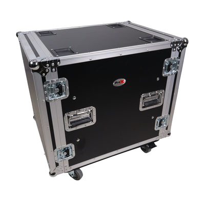 ProX 12U Space Shockproof Amp Rack ATA Flight Case 24 in. Depth with Caster Wheels