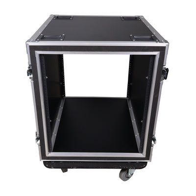 ProX 10U Space Shockproof Amp Rack ATA Flight Case 24 In Depth W-Casters