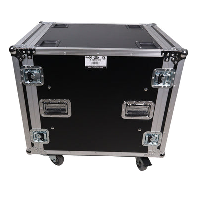 ProX 12U Space Shockproof Amp Rack ATA Flight Case 24 in. Depth with Caster Wheels