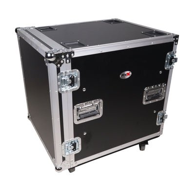 ProX 12U Space Shockproof Amp Rack ATA Flight Case 24 in. Depth with Caster Wheels