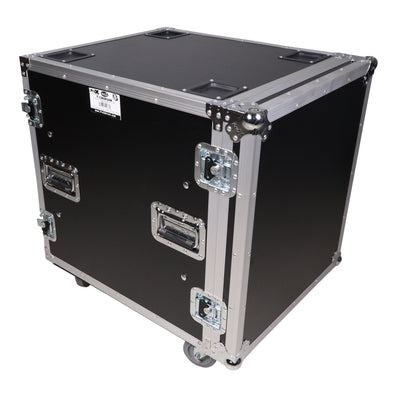 ProX 12U Space Shockproof Amp Rack ATA Flight Case 24 in. Depth with Caster Wheels