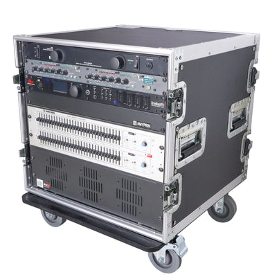 ProX 12U Vertical Amp Rack Mount Flight Case with Caster Wheels